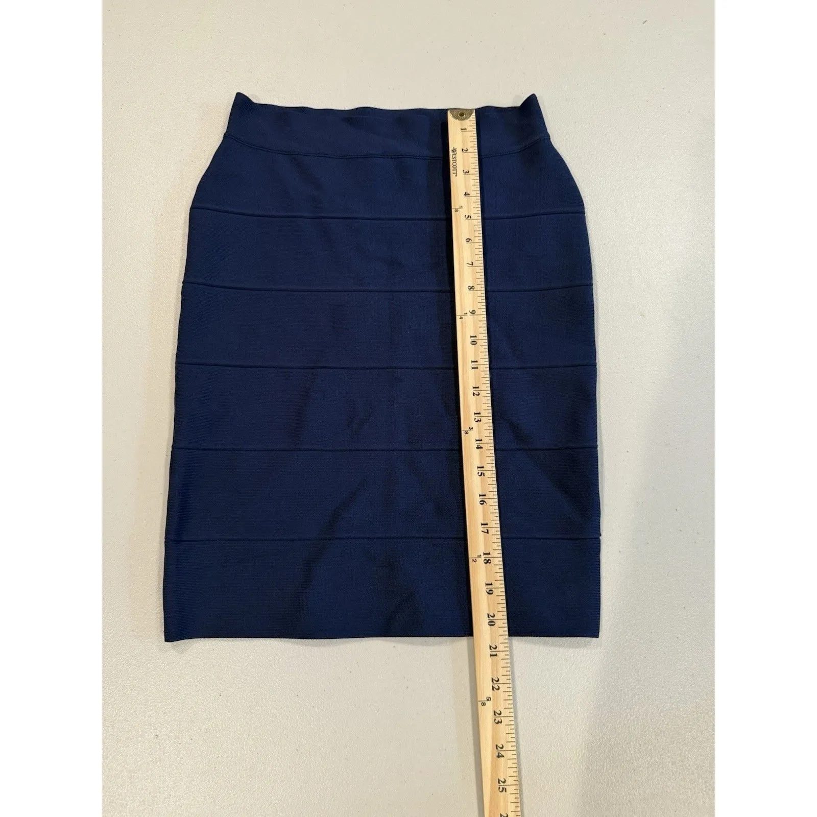 BCBGMAXAZRIA  Skirt Womens Medium Navy Stretch Bandage Bodycon Going Out Work - Image 4