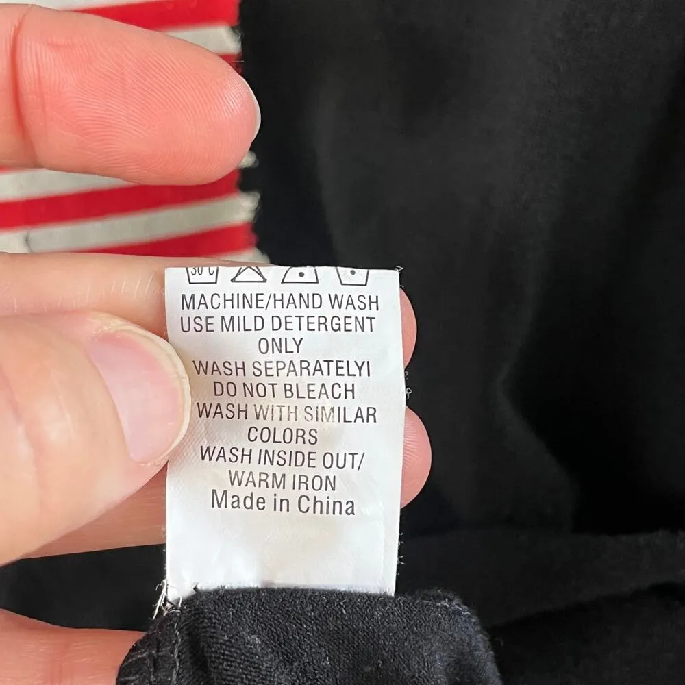 Women's Black Patriotic Flag Print Tee Size XL - Image 6