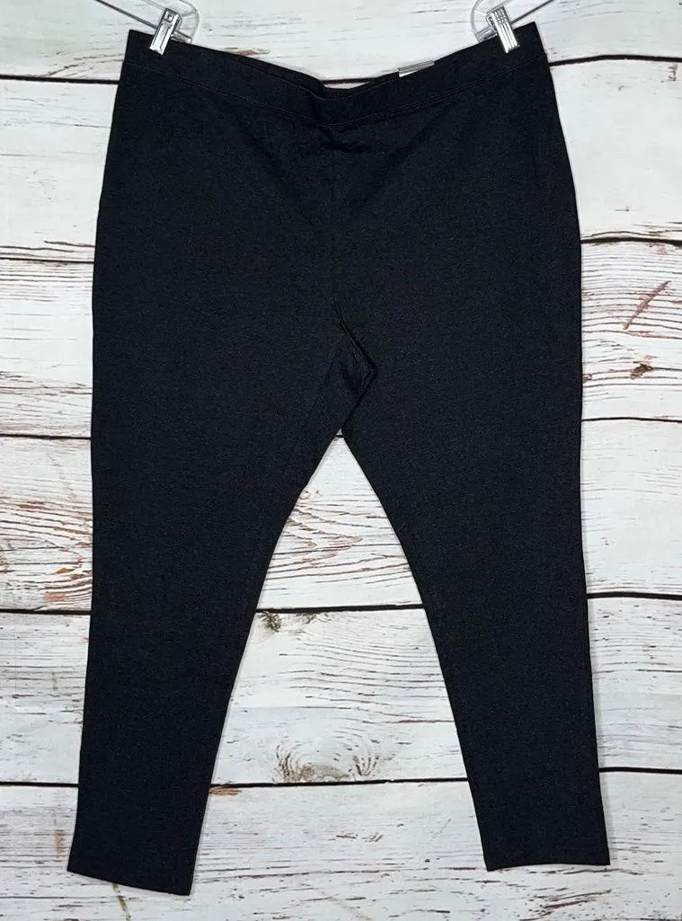Avenue Leisure NWT Size 26/28T Dark Gray Pima Cotton Pull On Leggings - Image 1