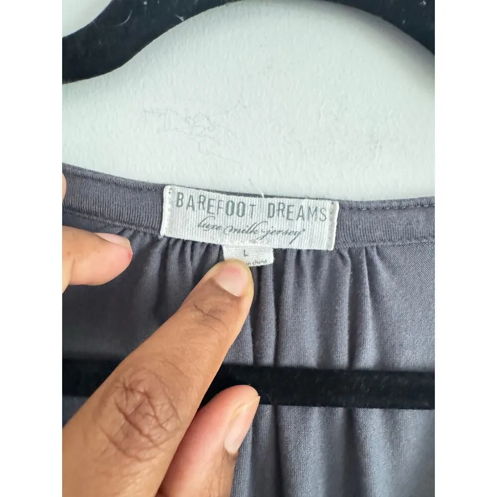 Barefoot Dreams Jersey Top Gray Size L Long Sleeve Modal Blend Soft Stretch - Image 3