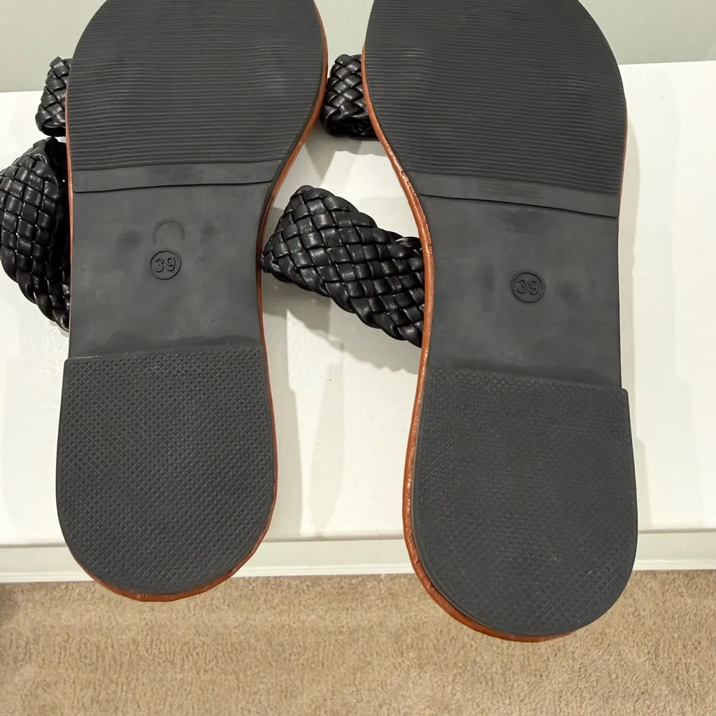 Nwt Black Braided Slide Sandals Size 8 - Image 2