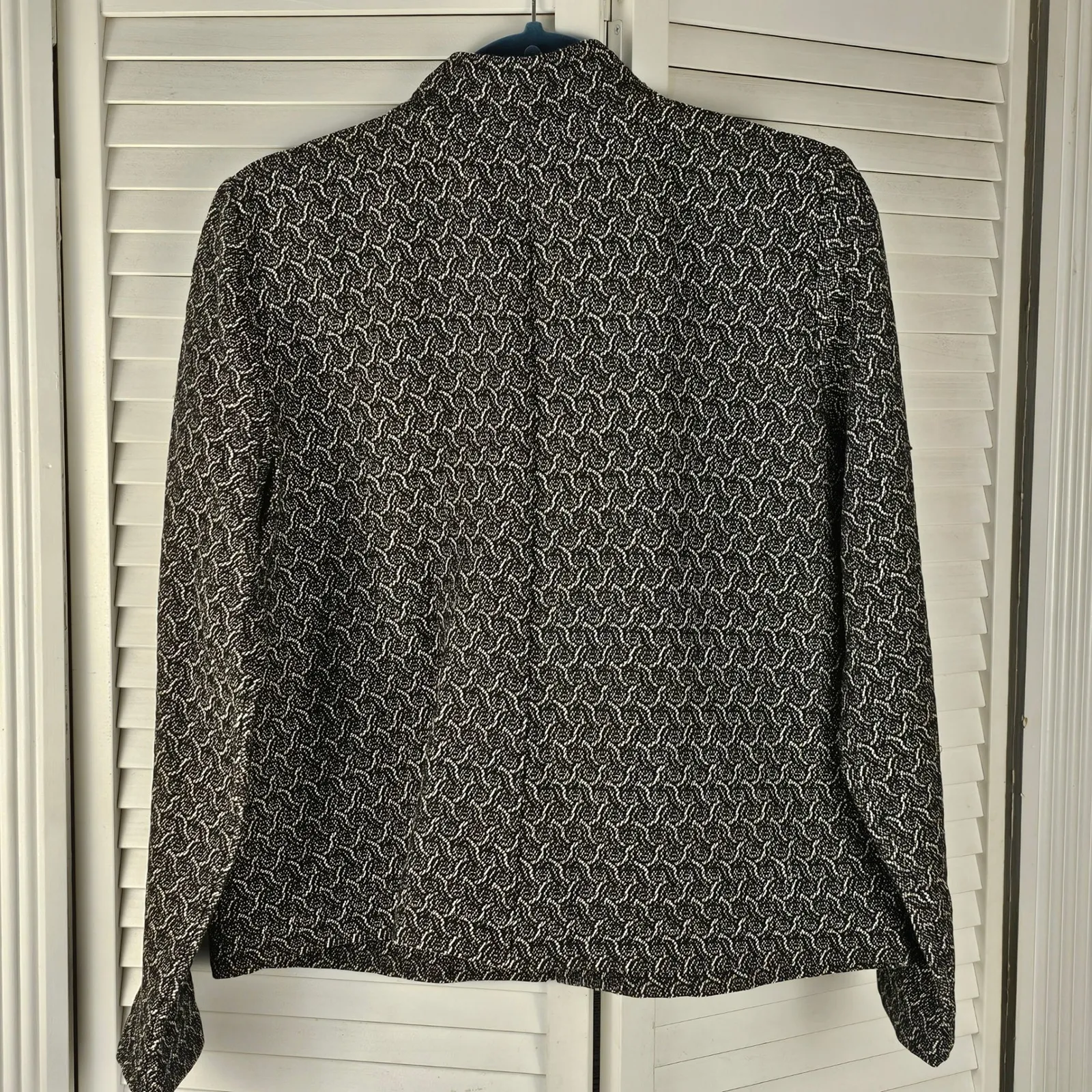 Eileen Fisher Womens Rosette Jacquard Full Zip Jacket‎ Blazer Medium - Image 2