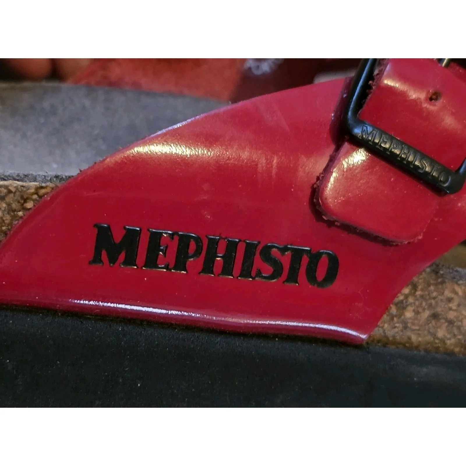 Mephisto Leather Woman’s Red Sandals Strappy France Size 42 Travel Beach Slip - Image 7