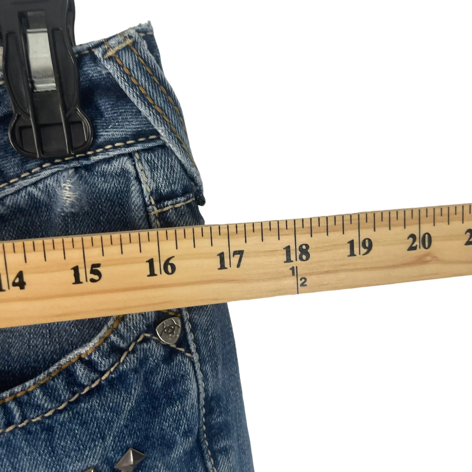 Ariat Y2K Women's Size‎ 31R Amber Bedazzled Western Cowgirl Bootcut Jeans - Image 12