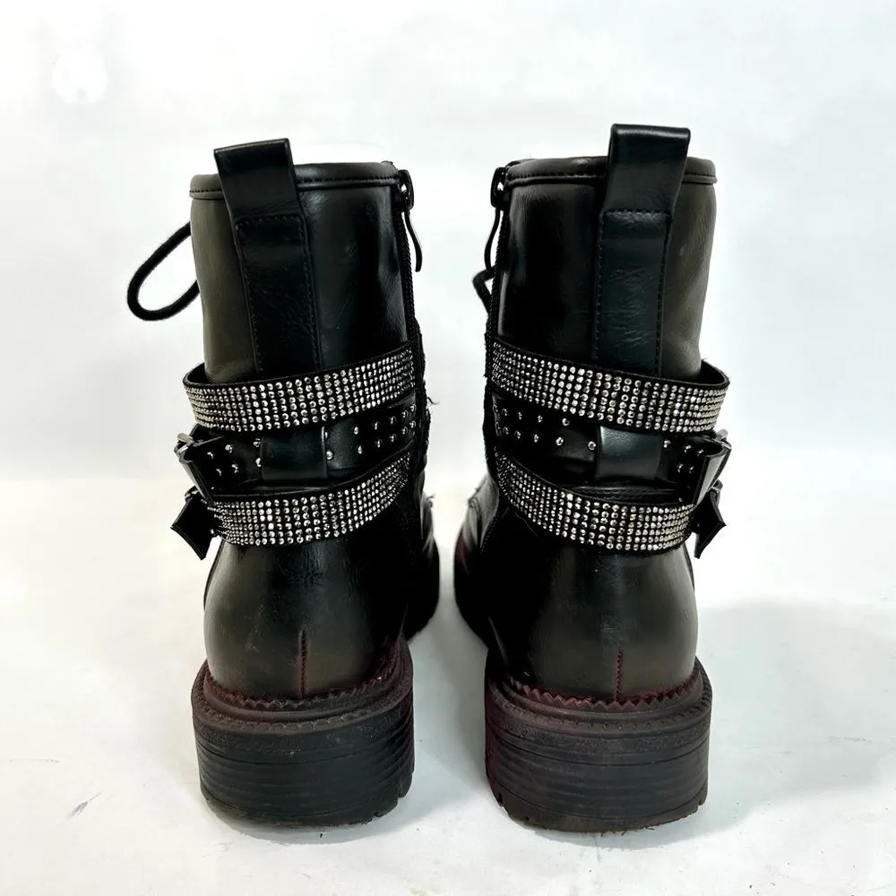 Rhinestone Belted Combat Boot by Rock & Candy size 7.5 - Image 4