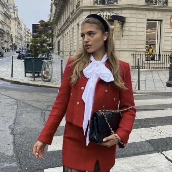 NEW ZARA‎ WOMAN TEXTURED DOUBLE BREASTED JACKET - Image 4