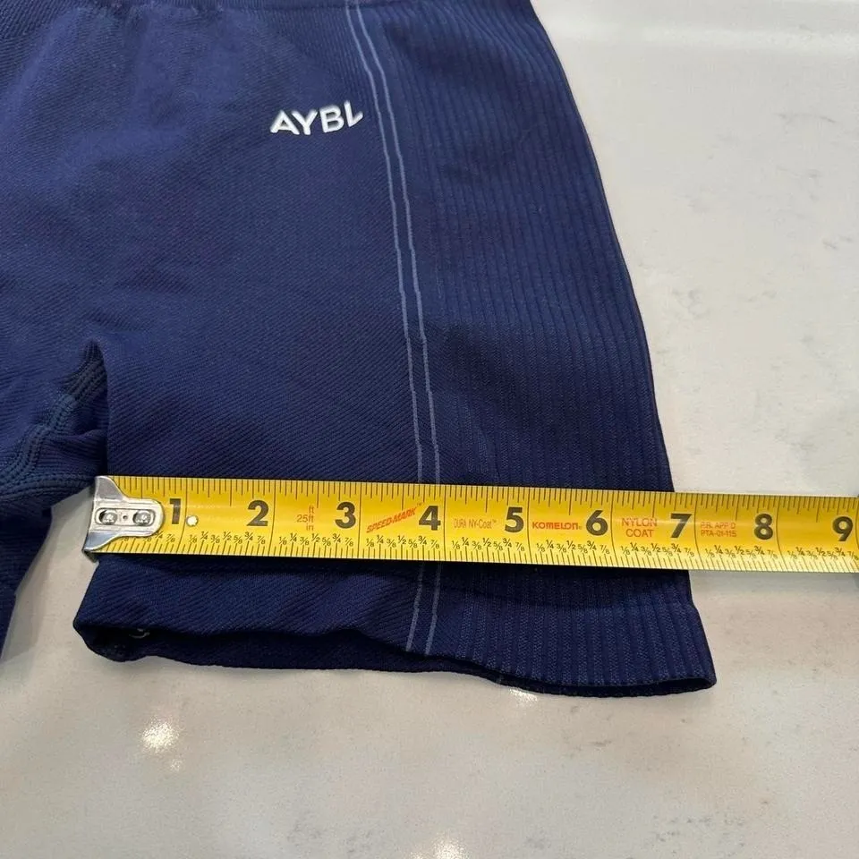 AYBL Womens V2 Seamless Training Compression Shorts XS Blue Training High Waist - Image 5