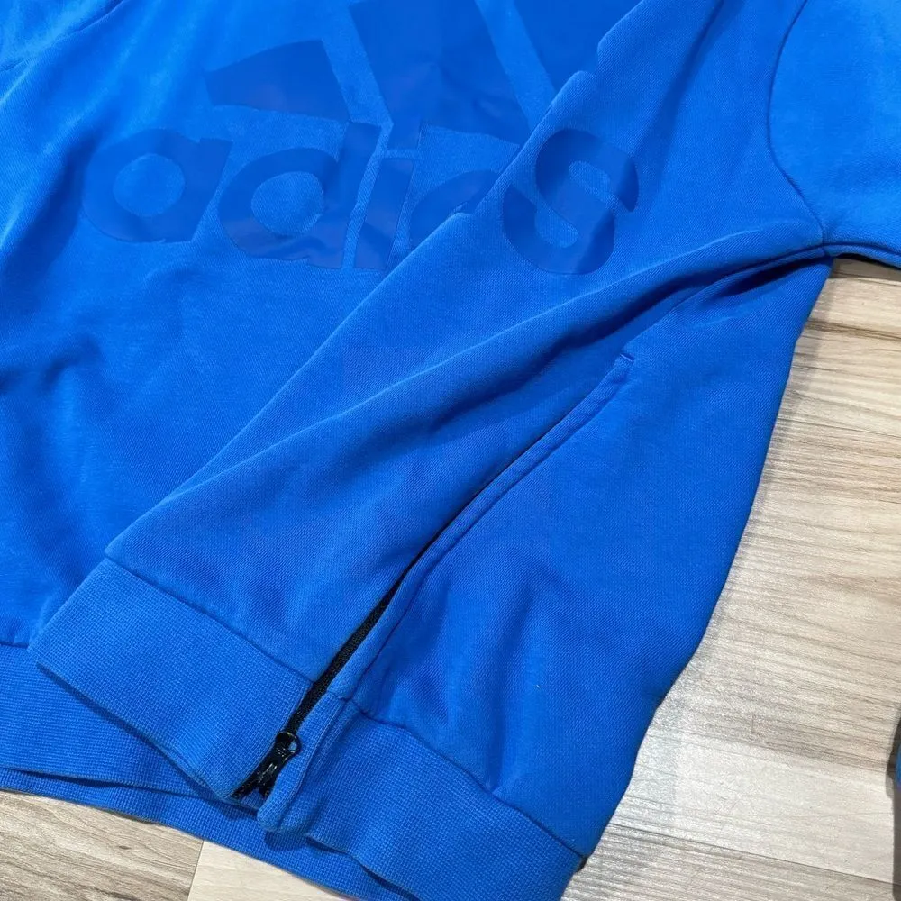Adidas Blue Zip Side Crewneck Sweatshirt Women’s Small - Image 4