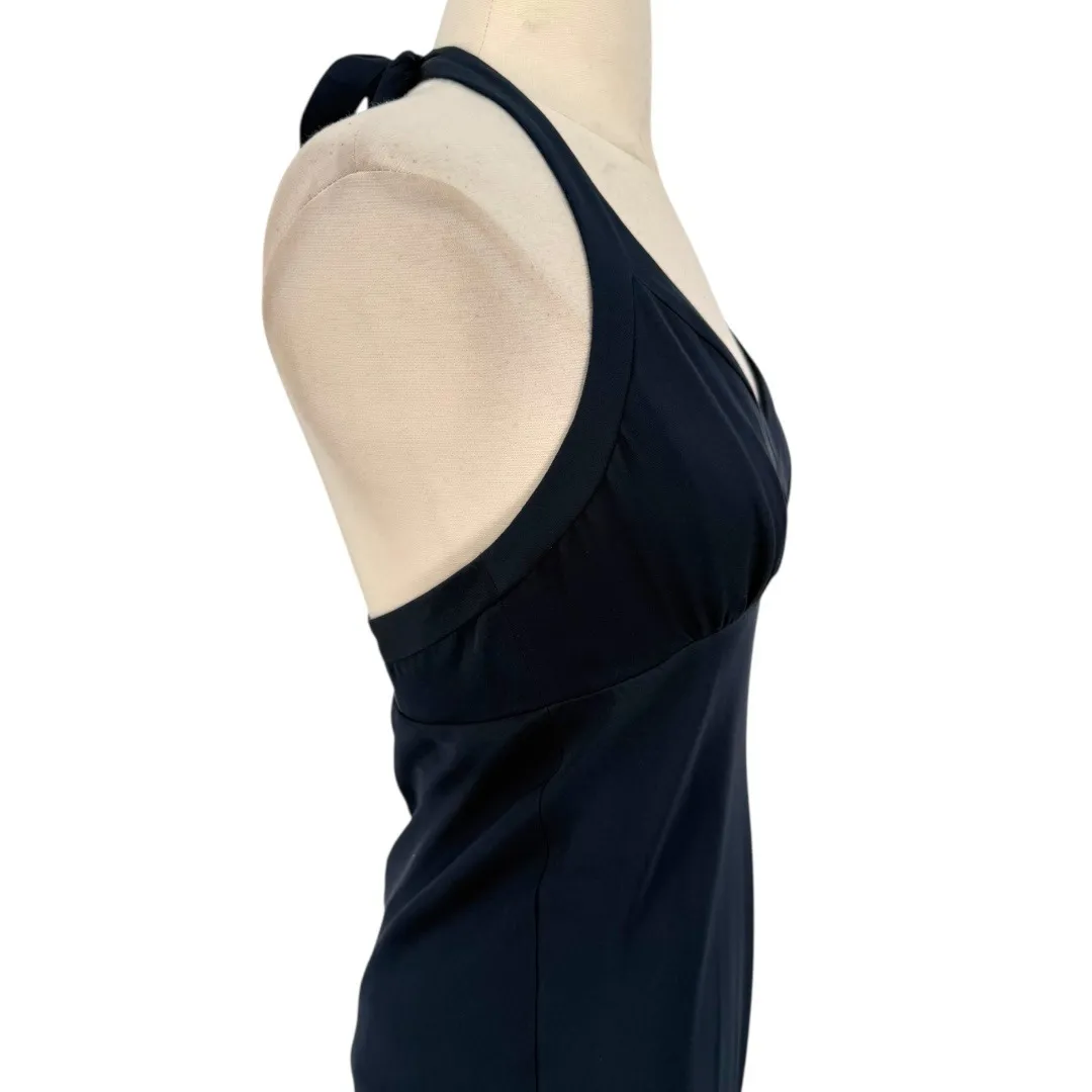 J. Crew Women's Y2K Silk Babydoll Halter Neck Midi Slip Dress Blue Size 4 Fairy - Image 9