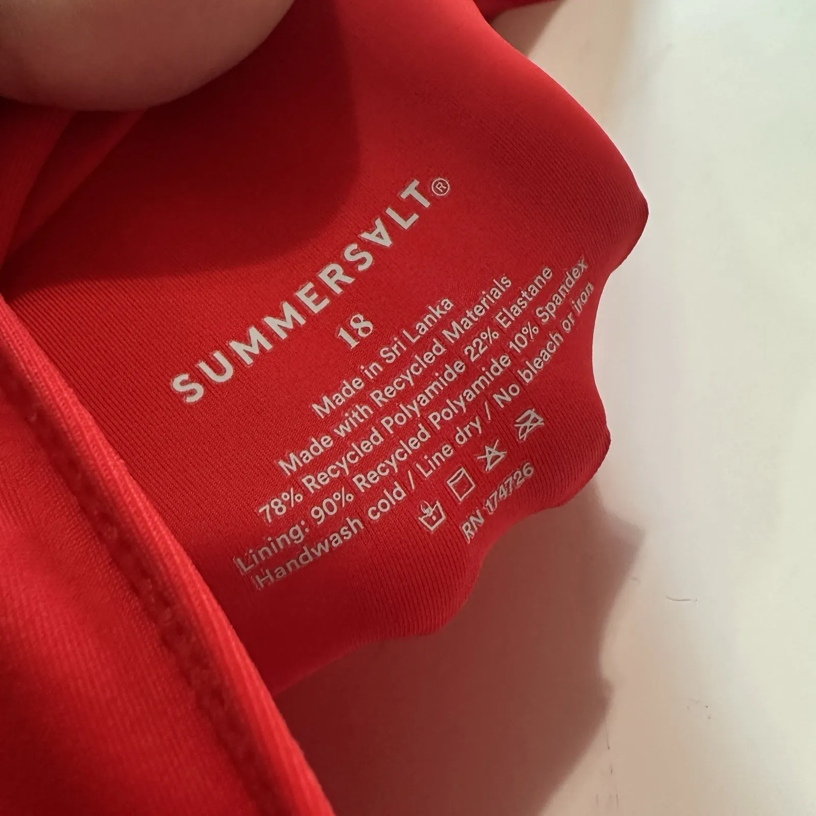 NEW Summersalt The O Ring Reef One Piece Swimsuit Red‎ Plunge Deep Vneck Size 18 - Image 6