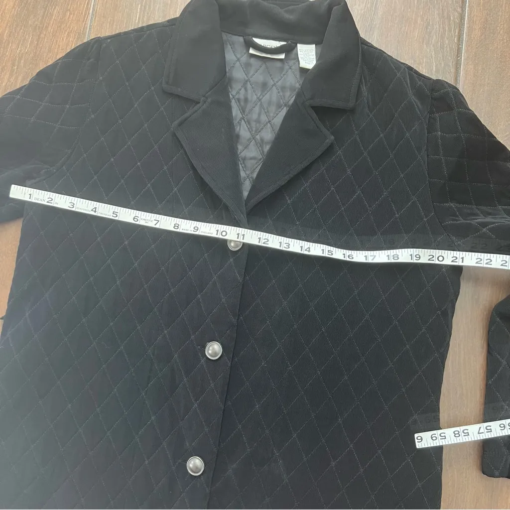 Chico's Travelers Black Quilted Lightweight Jacket size 1 Size M - Image 3