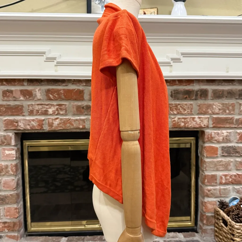 Adrianna Papell Bold Orange Knit Cardigan - Image 3