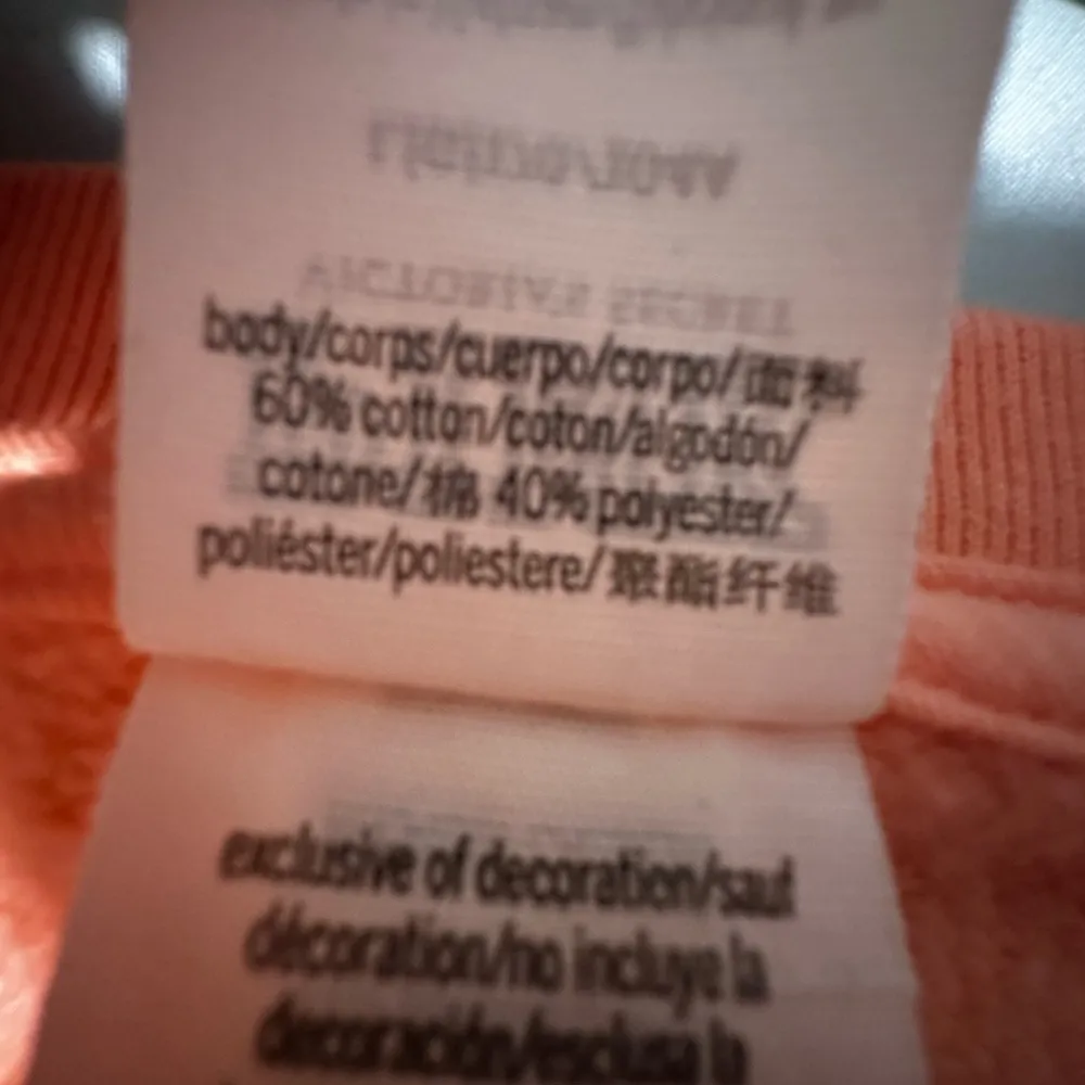 Victorias Secret Pink Varsity Crew Pullover. Ombré Orange/White. Love Pink. LG. - Image 9