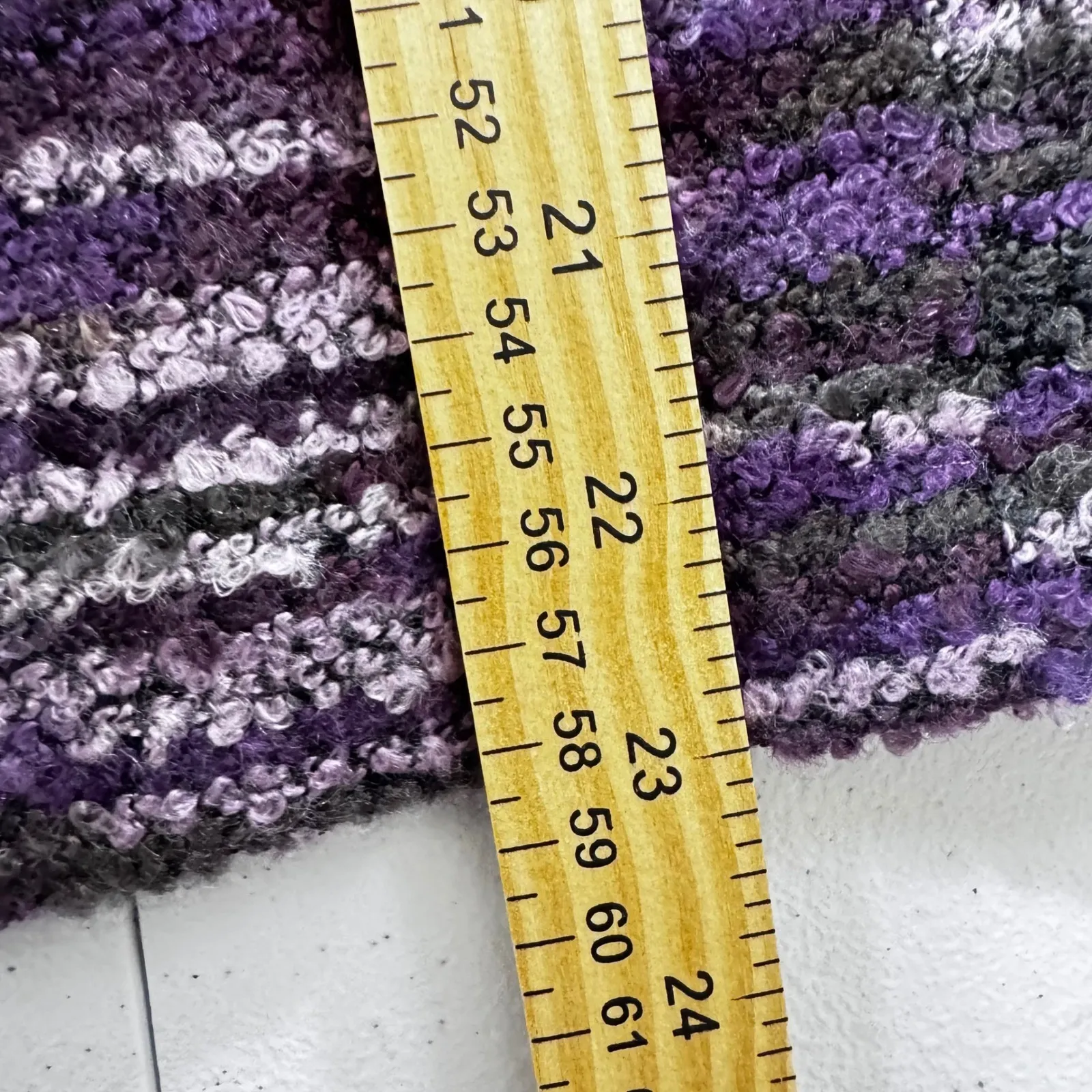 Roz & Ali Women's Purple‎ Gray burcle Striped Textured Zip Front Jacket Size S - Image 5