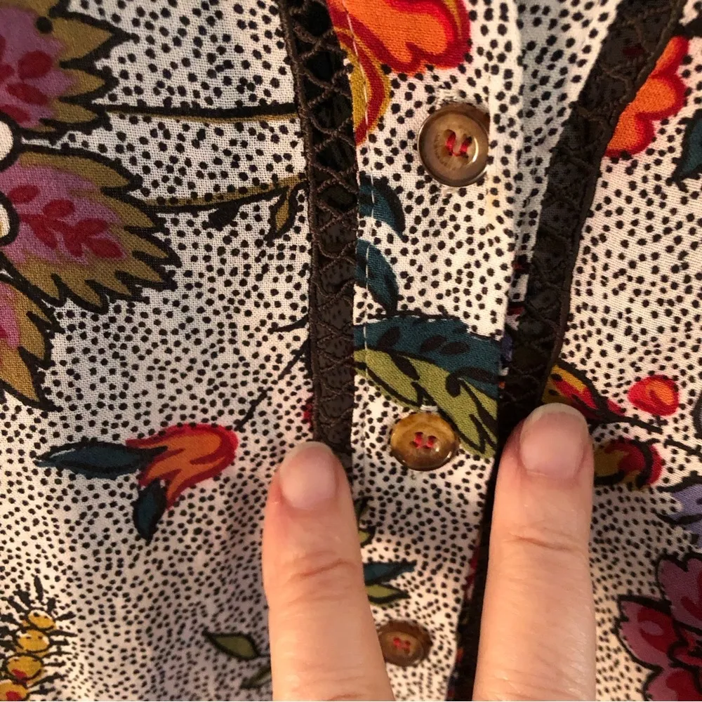 Anthropologie Maeve Janie Flounced Peasant Blouse. Size 00. - Image 7