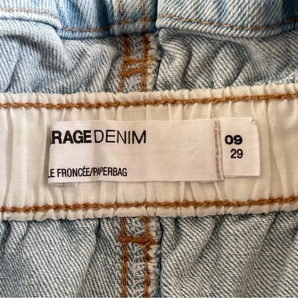 Garage Women’s Paperbag Waist Blue Denim High Waist Shorts Size 9/29 Cuffed - Image 7