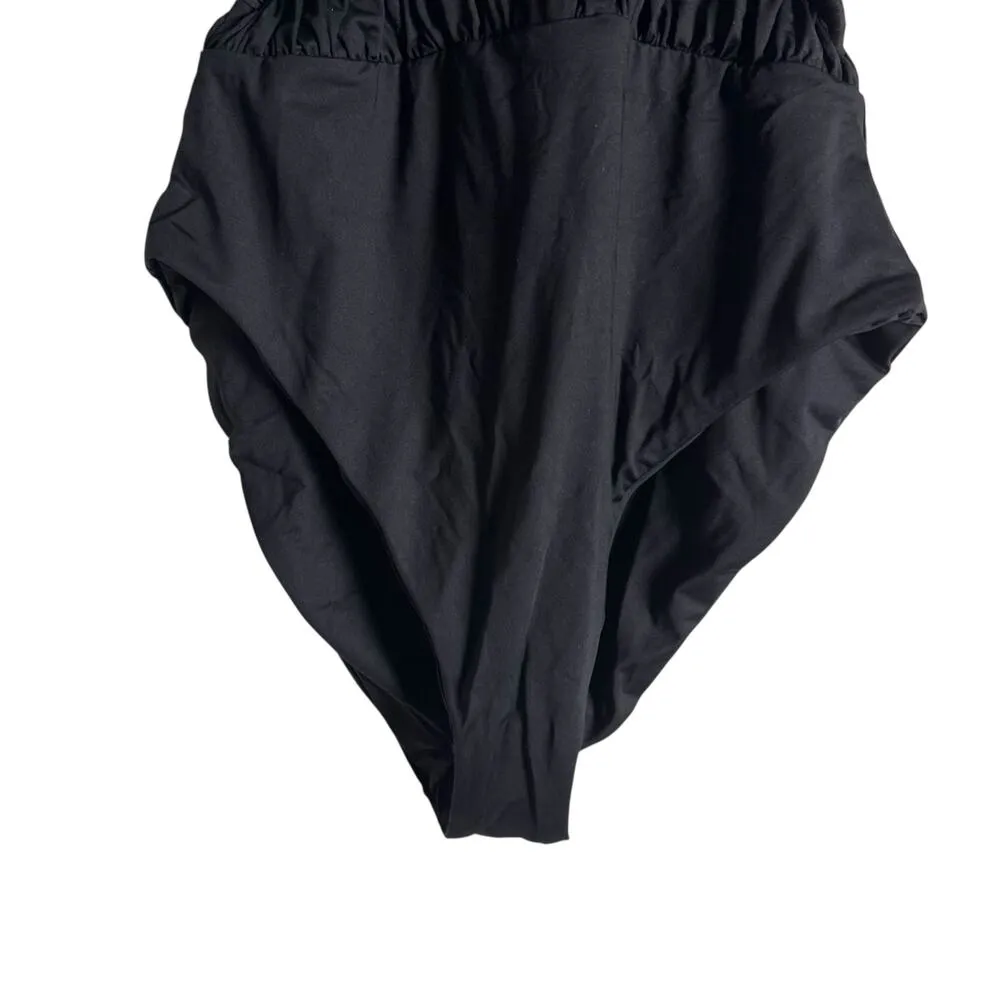 Becca Rebecca Virtue Color Code Sarai Black Plunge One Piece Swimsuit Size M - Image 5