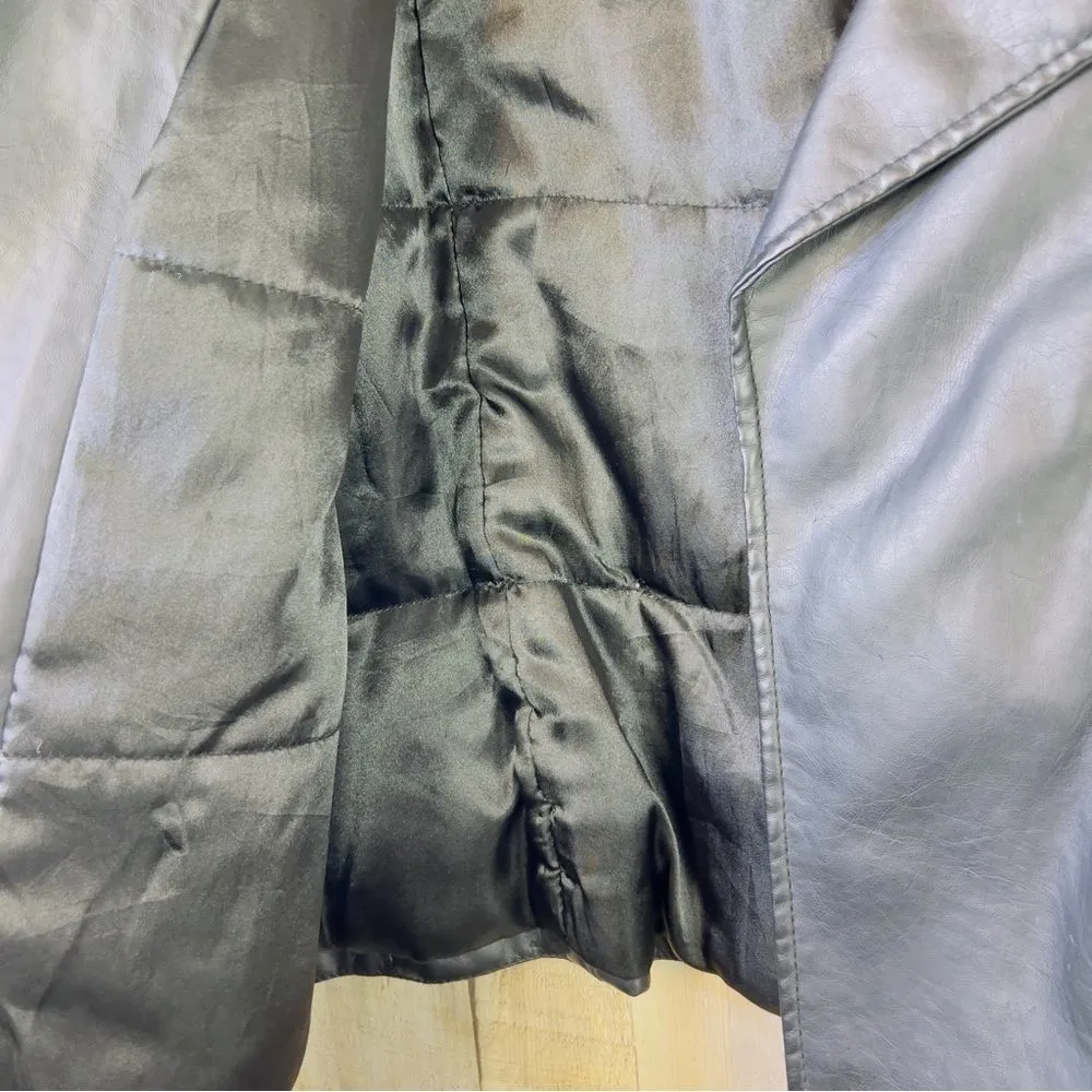 Vintage Rocawear XL Black Buttery Soft Faux Leather W/ROC Zipper Pulls & pockets - Image 6