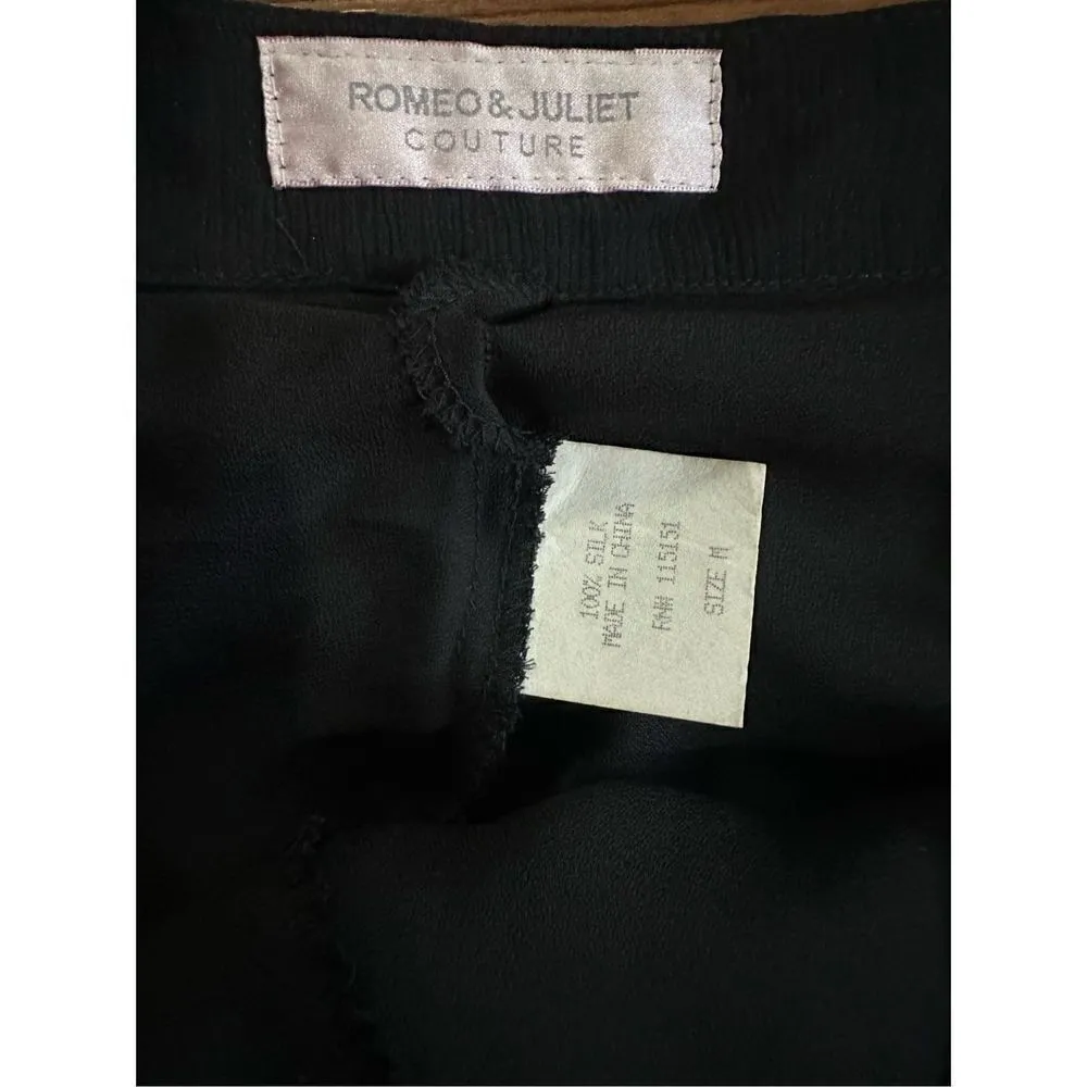 Romeo & Juliet Couture Black silk midi skirt sz Medium - Image 3