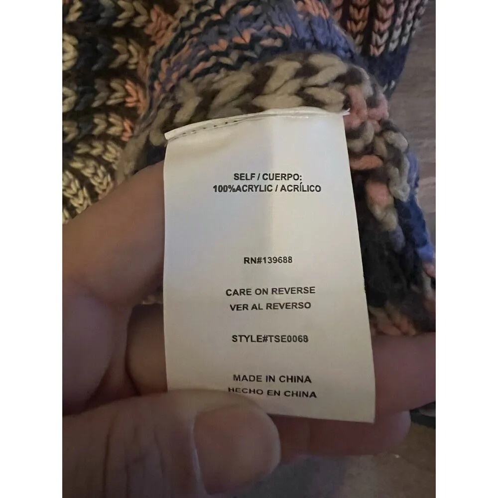 Altar’s State Sweater Chunky Knit V Neck Sz Small Crochet Colorful Artsy Purple - Image 4