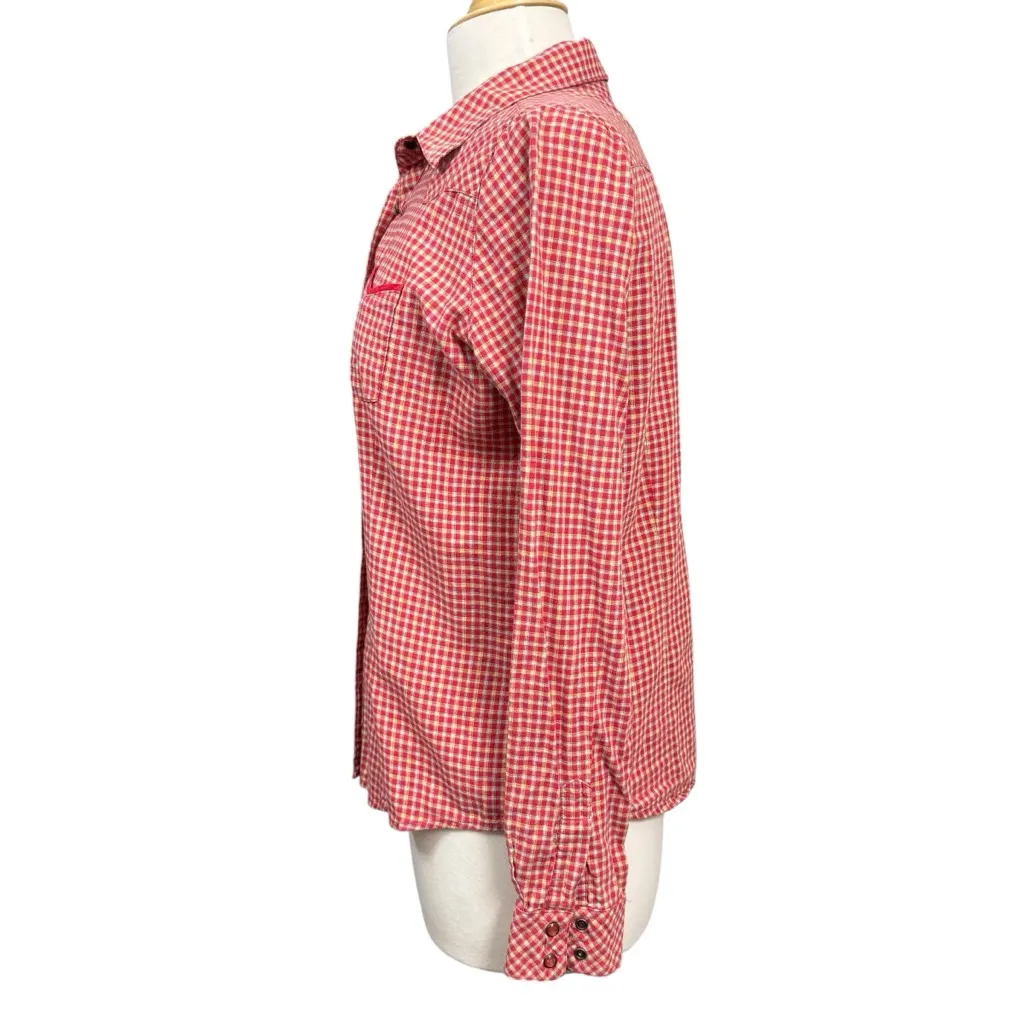 Wrangler Blues Y2K Women’s Red Plaid Western Pearl Snap Shirt Size Medium - Image 6