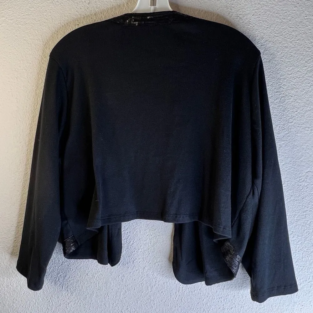 Denim 24/7 Lightweight Wrap with Sequins Black Size L - Image 4