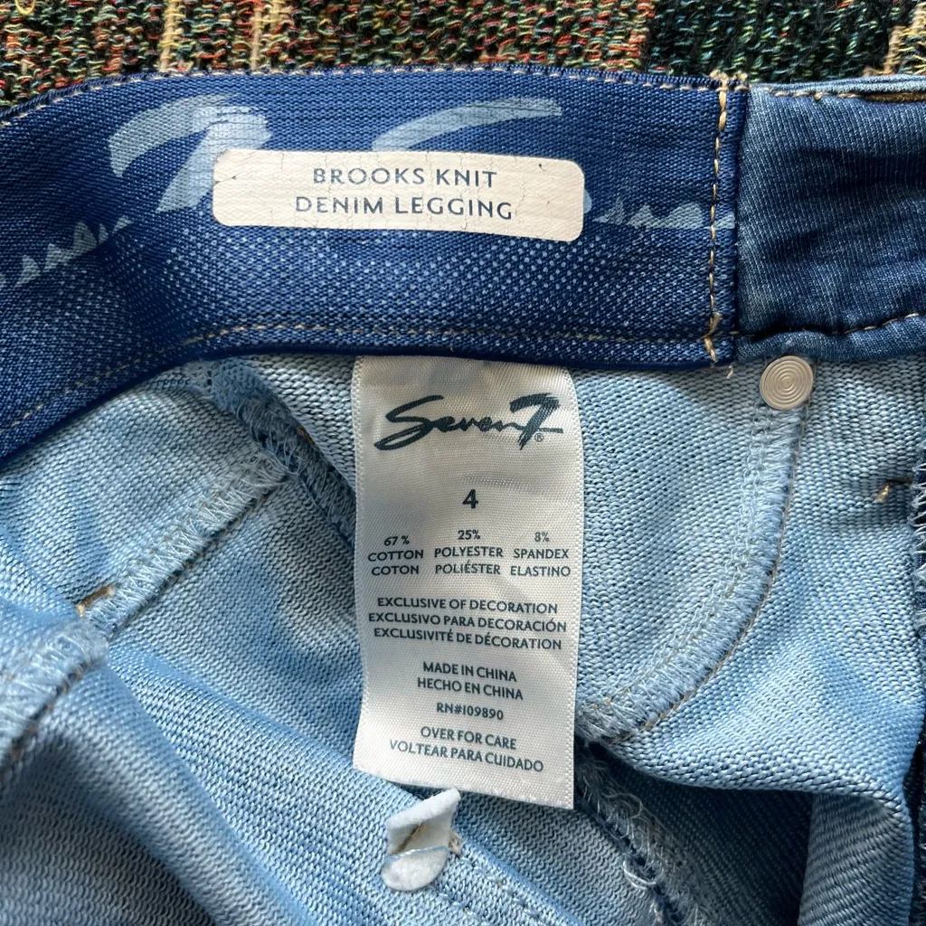 Seven7 Brooks Knit High Rise Denim Legging Jegging Women’s 4 Blue Skinny Jeans - Image 15