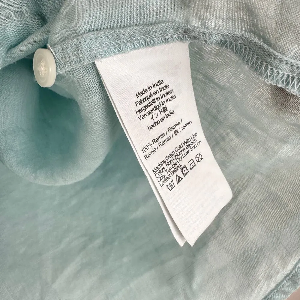 Madewell Resort Long Sleeve Shirt Button Up Blue Lightweight Ramie Medium NWT - Image 11