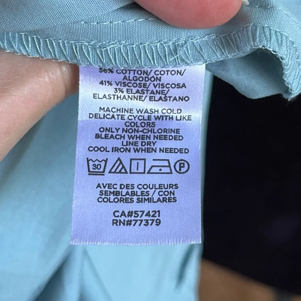 Ann Taylor Ruffle Strap Tie Back Tank Top Light Blue Size M. NEW - Image 9