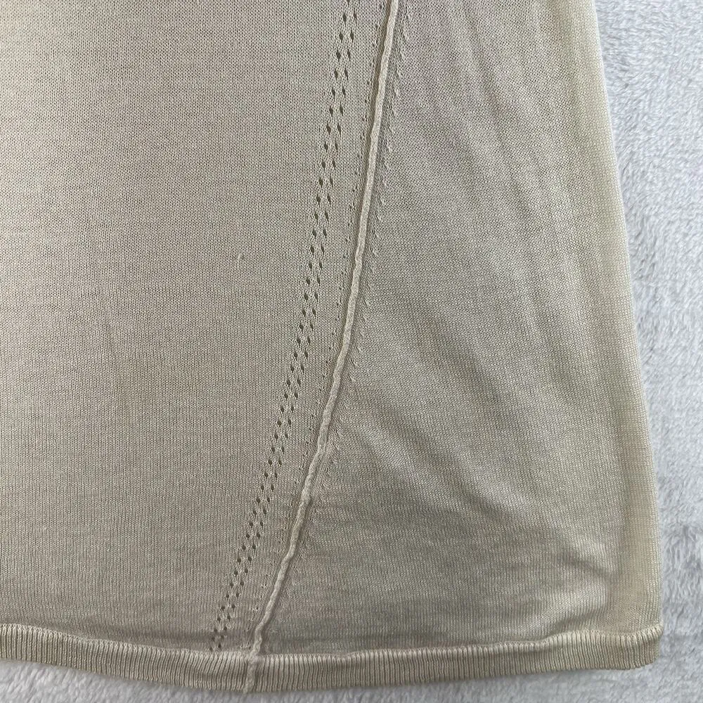 Margaret O'Leary XS Tunic Sweater Silk Linen Bend Asymmetric Sleeveless Knit - Image 5