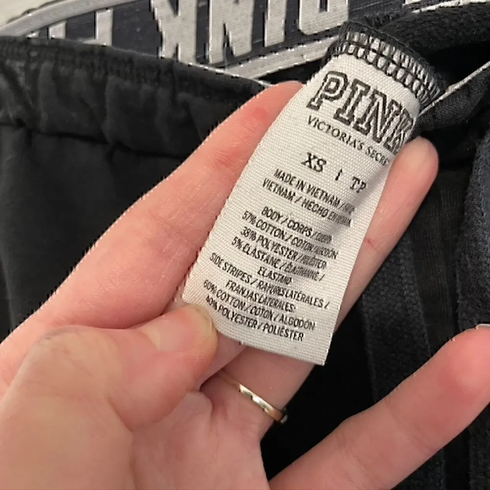 PINK VS VICTORIA'S SECRET Gym Pant Black Side Stripe Drawstring Sweatpant Sweats - Image 4