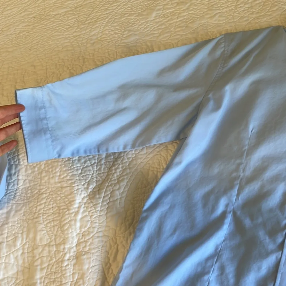 NWOT Woman’s Powder Blue Button Down Quarter Length Sleeves Size M - Image 3