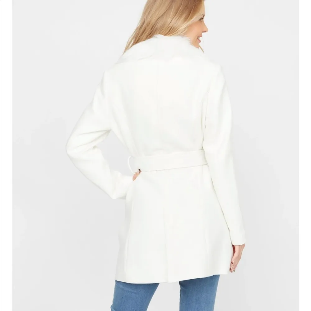 🧥Guess Wool Faux Fur-Trim Coat🧥~med - Image 9