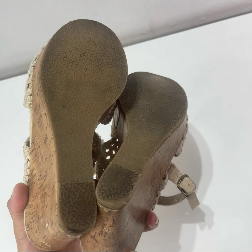 Mudd Women 9M Y2K Espadrille Crochet Wedge Platform Shoes Open Toe Bohemian - Image 6