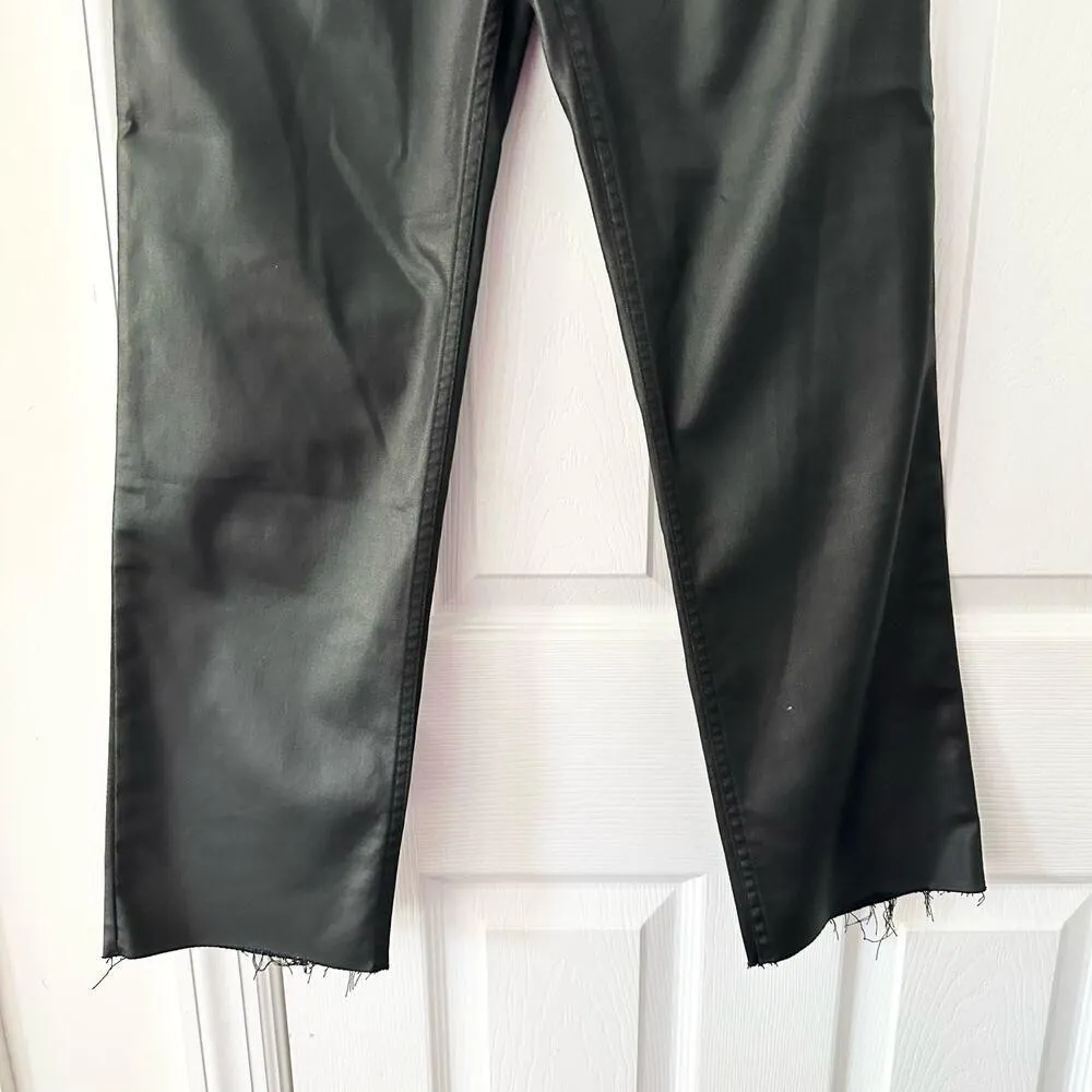 Abercrombie & Fitch Black Coated The Ankle Straight Ultra High Rise Jeans 28/6R - Image 12