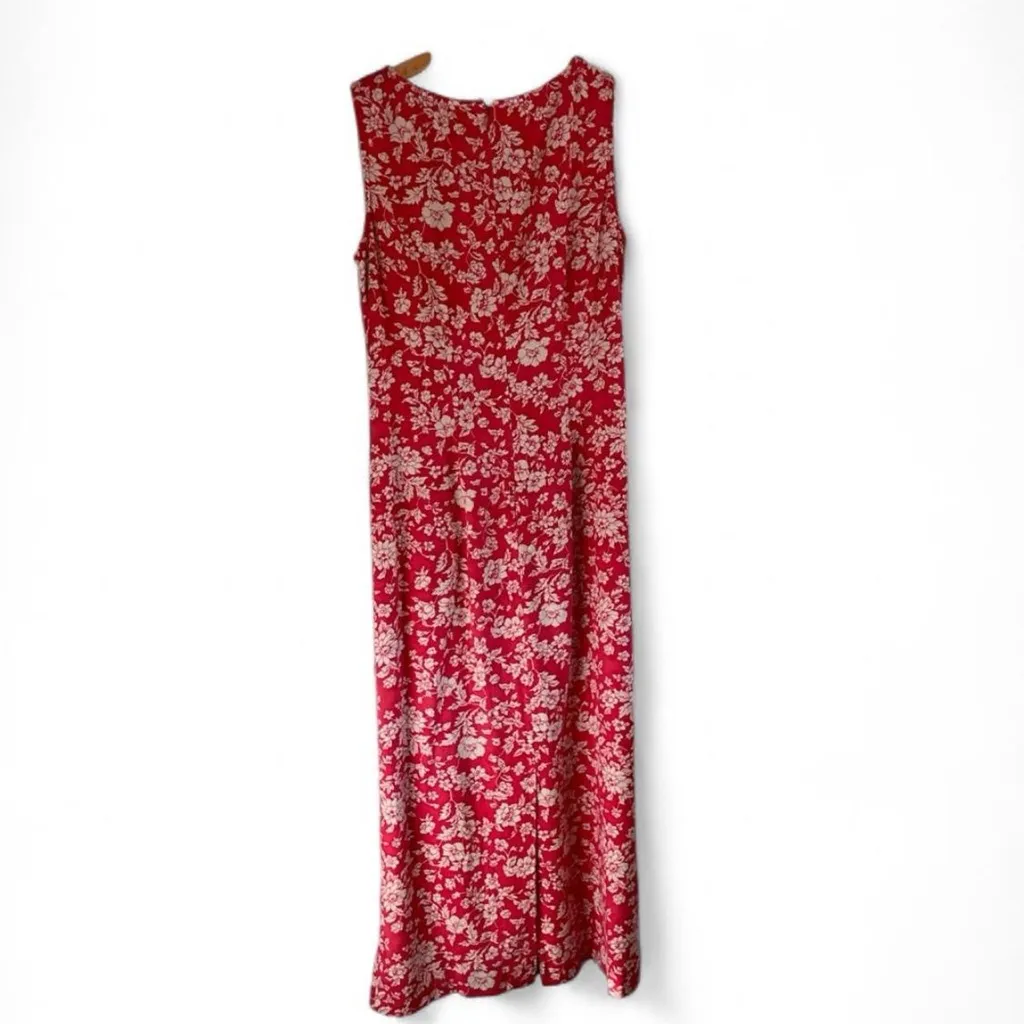 Annex Casual Corner Women's Petite Small Linen Blend Floral Red Sleeveless Dress Size undefined - Image 2