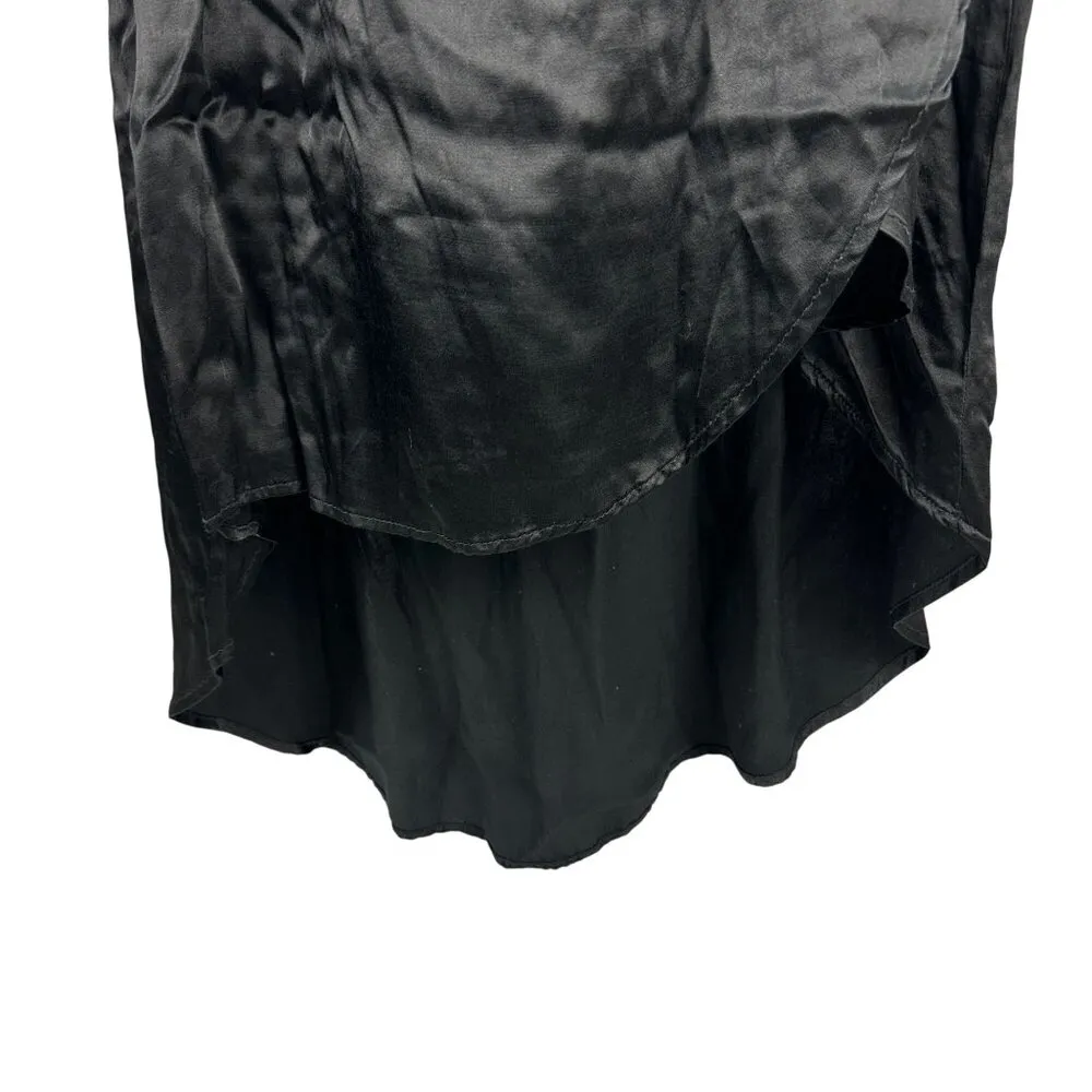 Red Haute Womens Black Sleeveless Drape Neck High-Low Dress Size L - Image 3