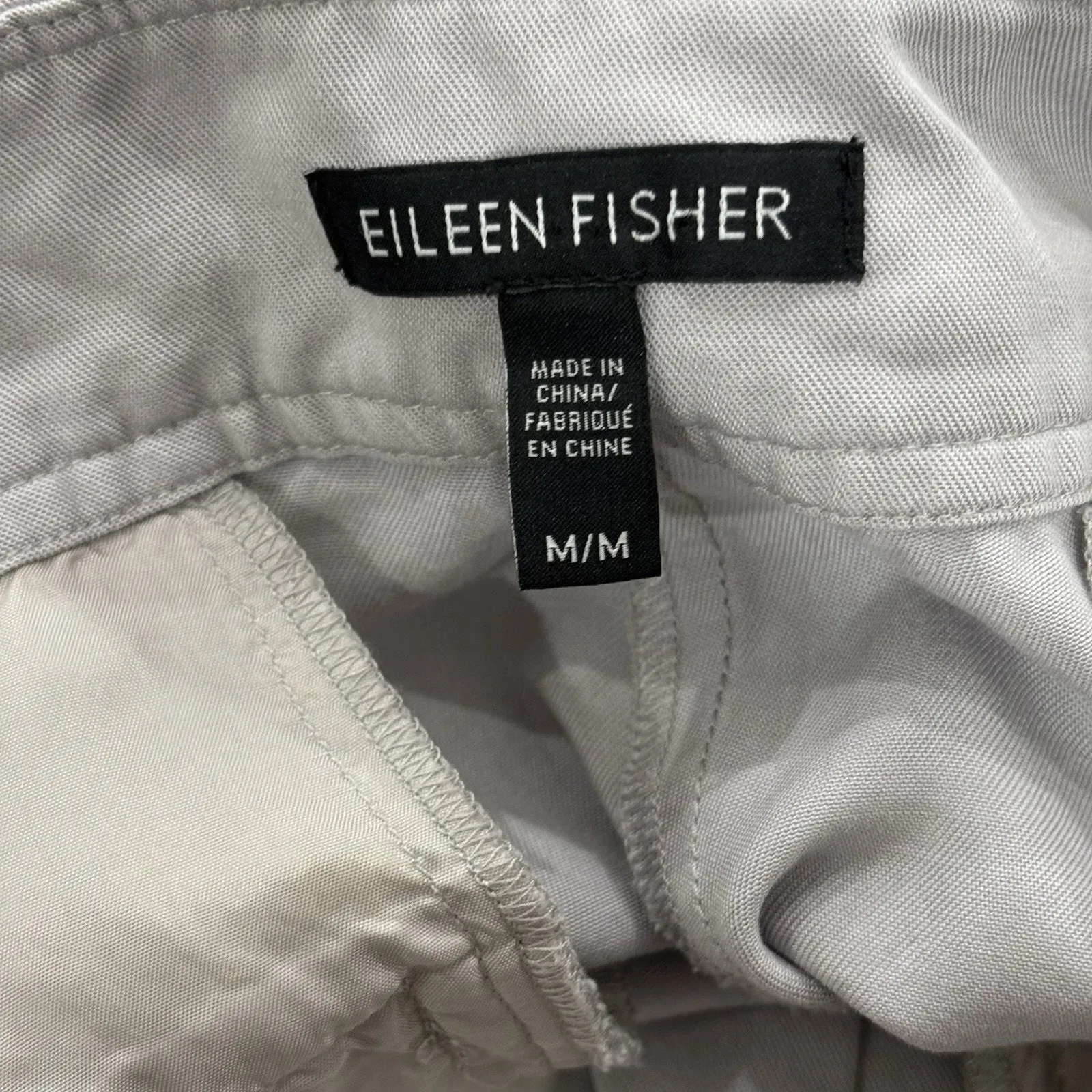 Eileen Fisher Size M L Gray Cropped Lightweight Wide Leg Pants Lagenlook Coastal - Image 3