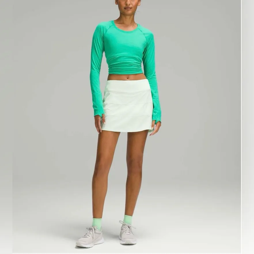 Lululemon Pace Rival Mid-Rise Skirt Tennis (Long) – Rare Kohlrabi Green – Size 8 - Image 4