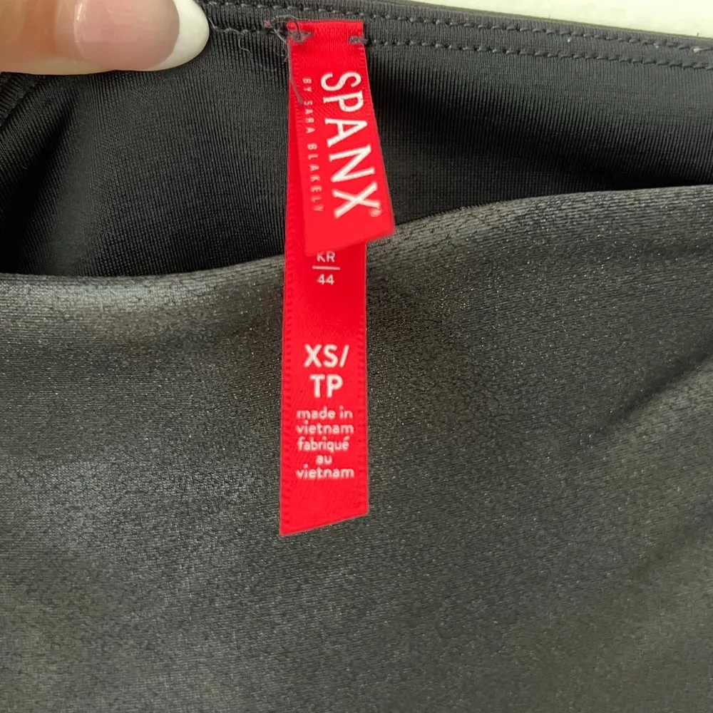 Black Faux Leather Moto Leggings XS Bikercore Shapewear - Image 3