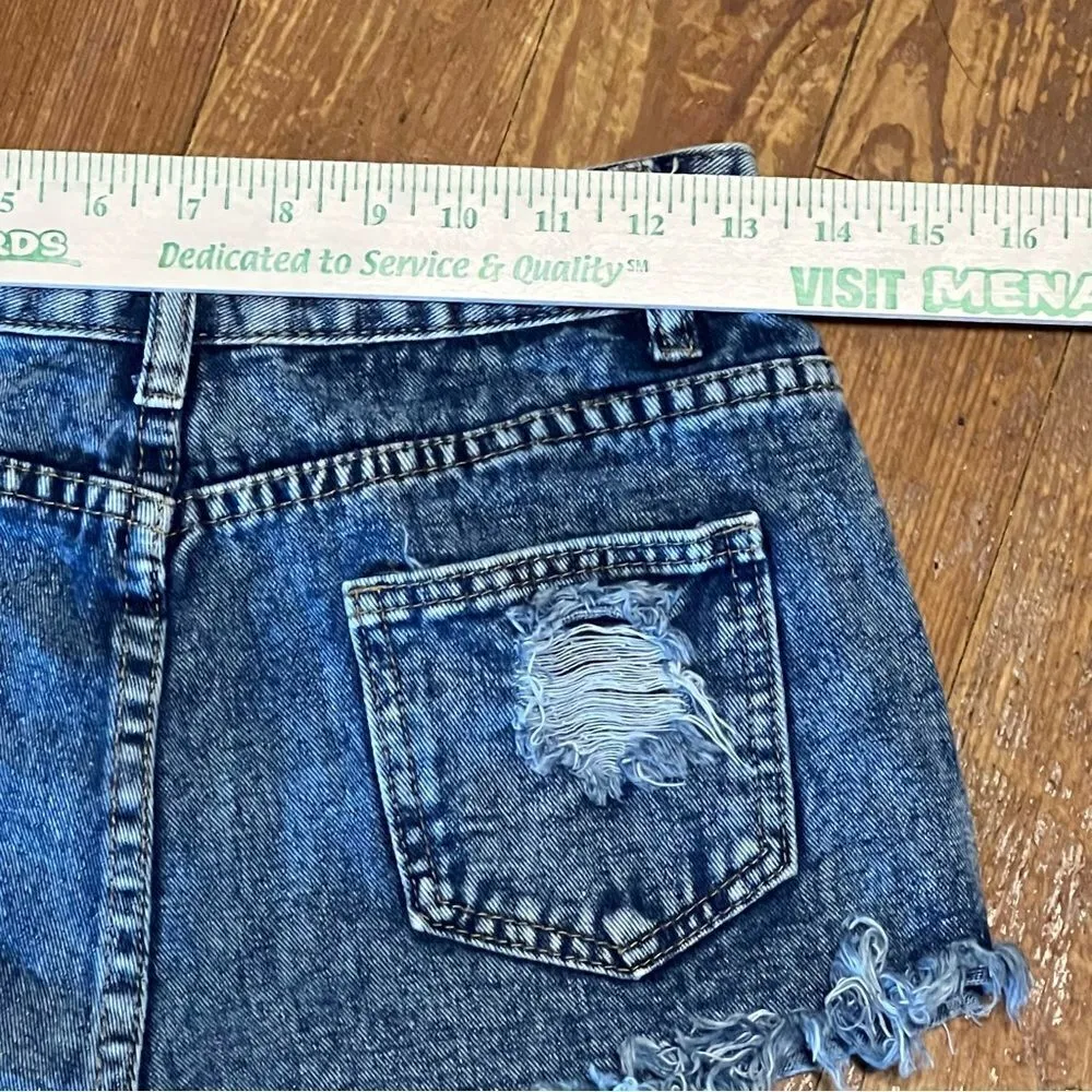 Shein, women’s size small, distressed, cut out, denim mini shorts - Image 6
