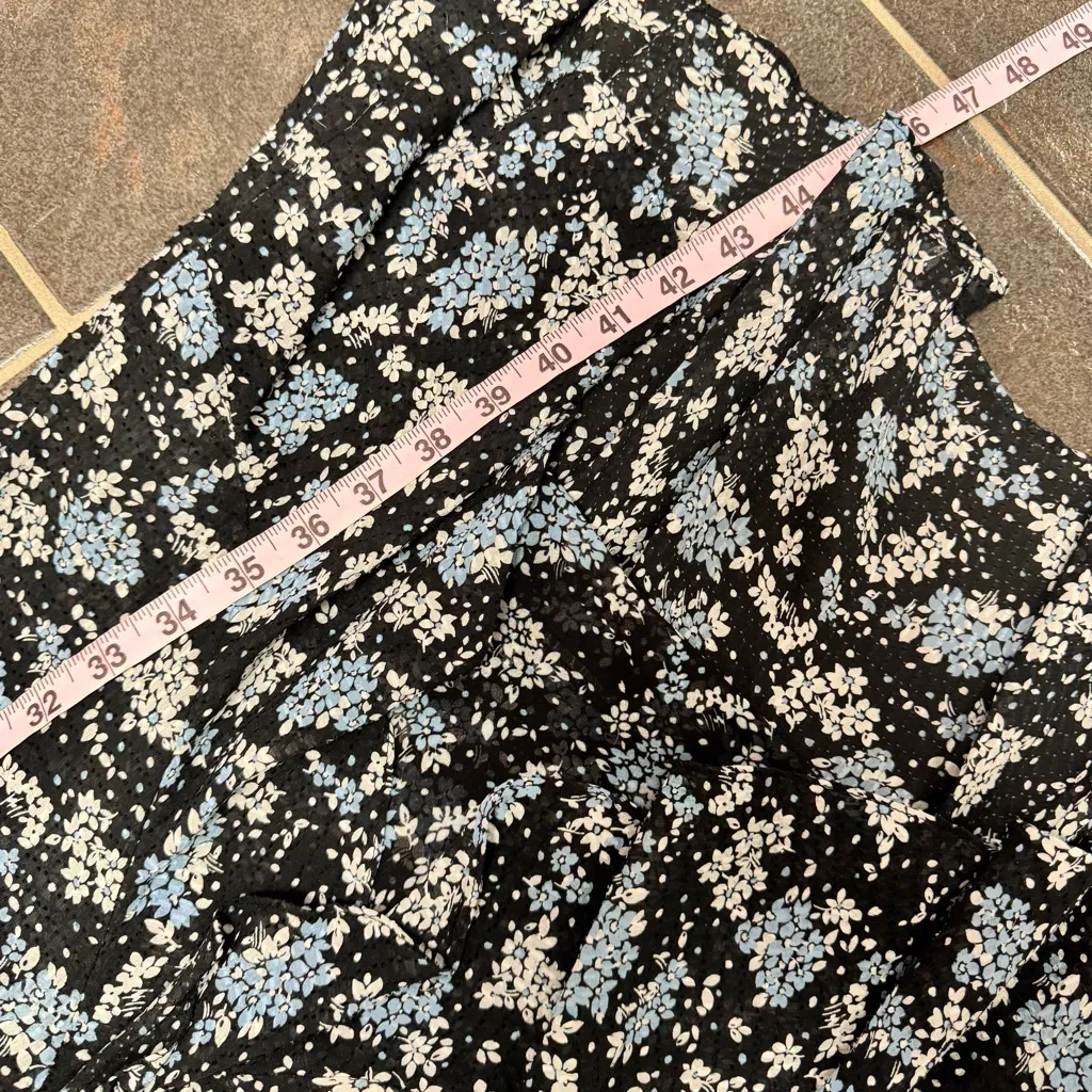 Veronica Beard Amal Floral Midi Ruffle Sleeveless Dress Blue 10 - Image 15