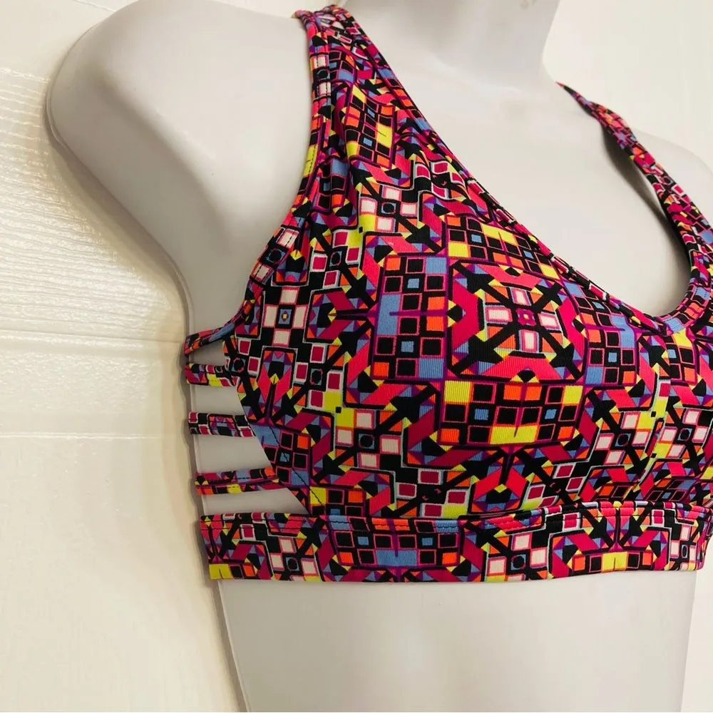 Victoria's Secret Sports Bra Geometric Caged‎ Back Removable Padding Wireless XS - Image 2