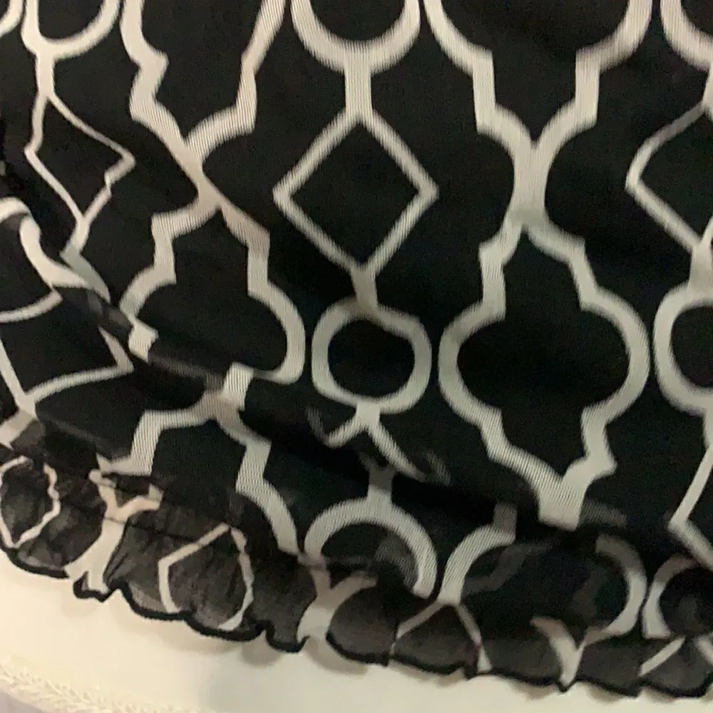 INC Black White Geometric Design Blouse - Image 3