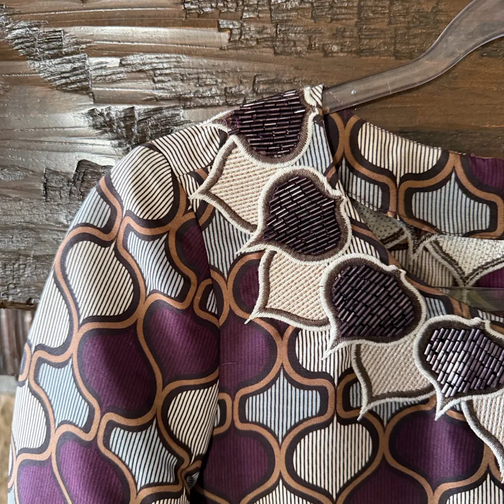 Tory Burch Silk Geometric Print Shift Dress - Image 2