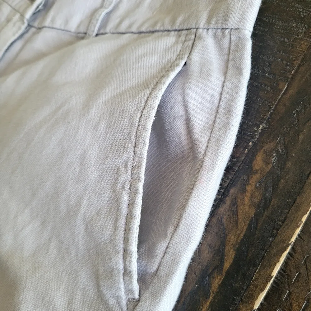 Gap Boyfriend Roll-Up Khaki Linen Cotton Blend Shorts Women's Size 0 - Image 4