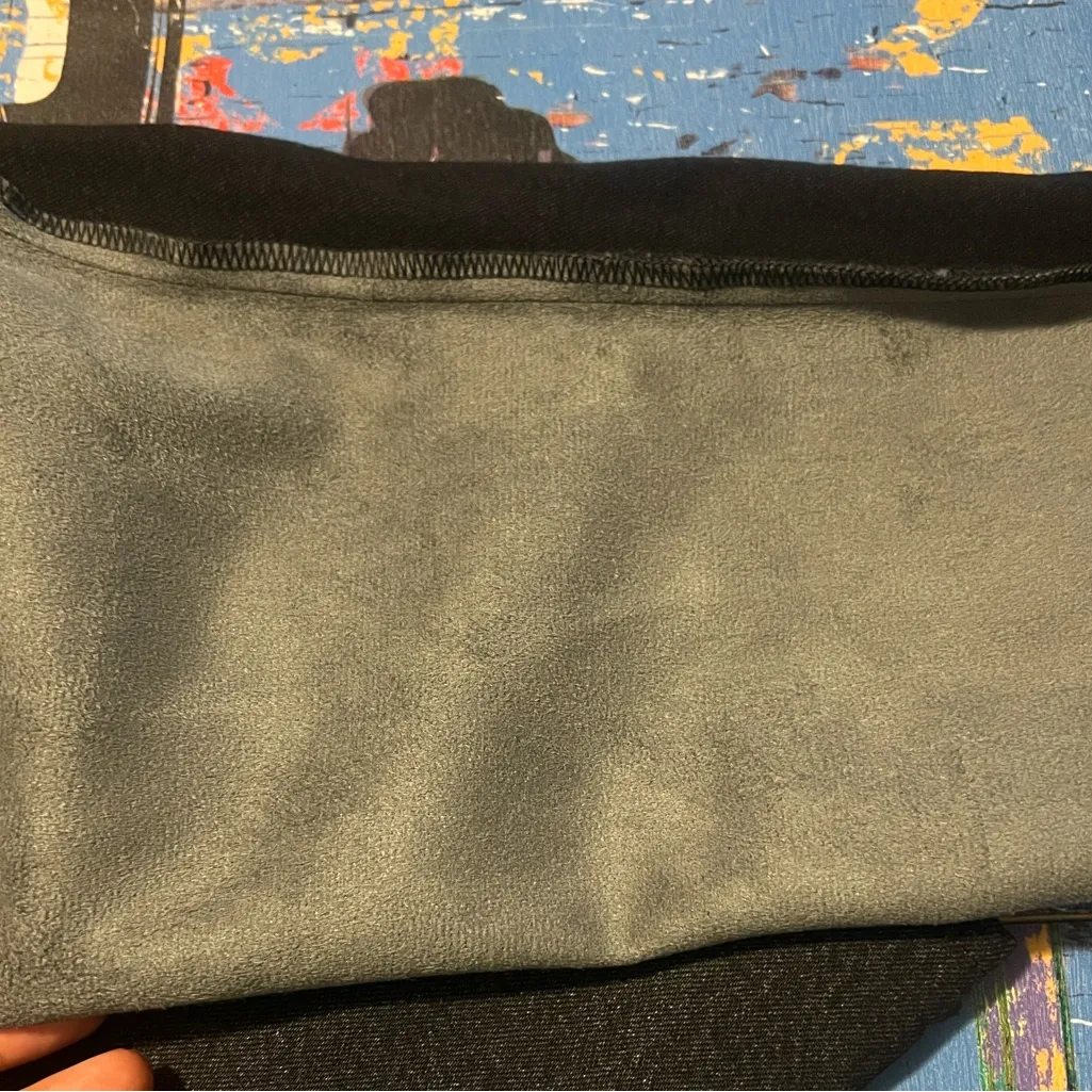 Classic Black Women's Jeans in front / black faux leather in back 10R 30”waist - Image 10