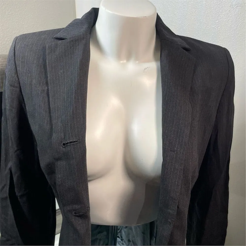 Women's Blazer Suit Jacket Business Pinstripe Notch Tailored - Image 10
