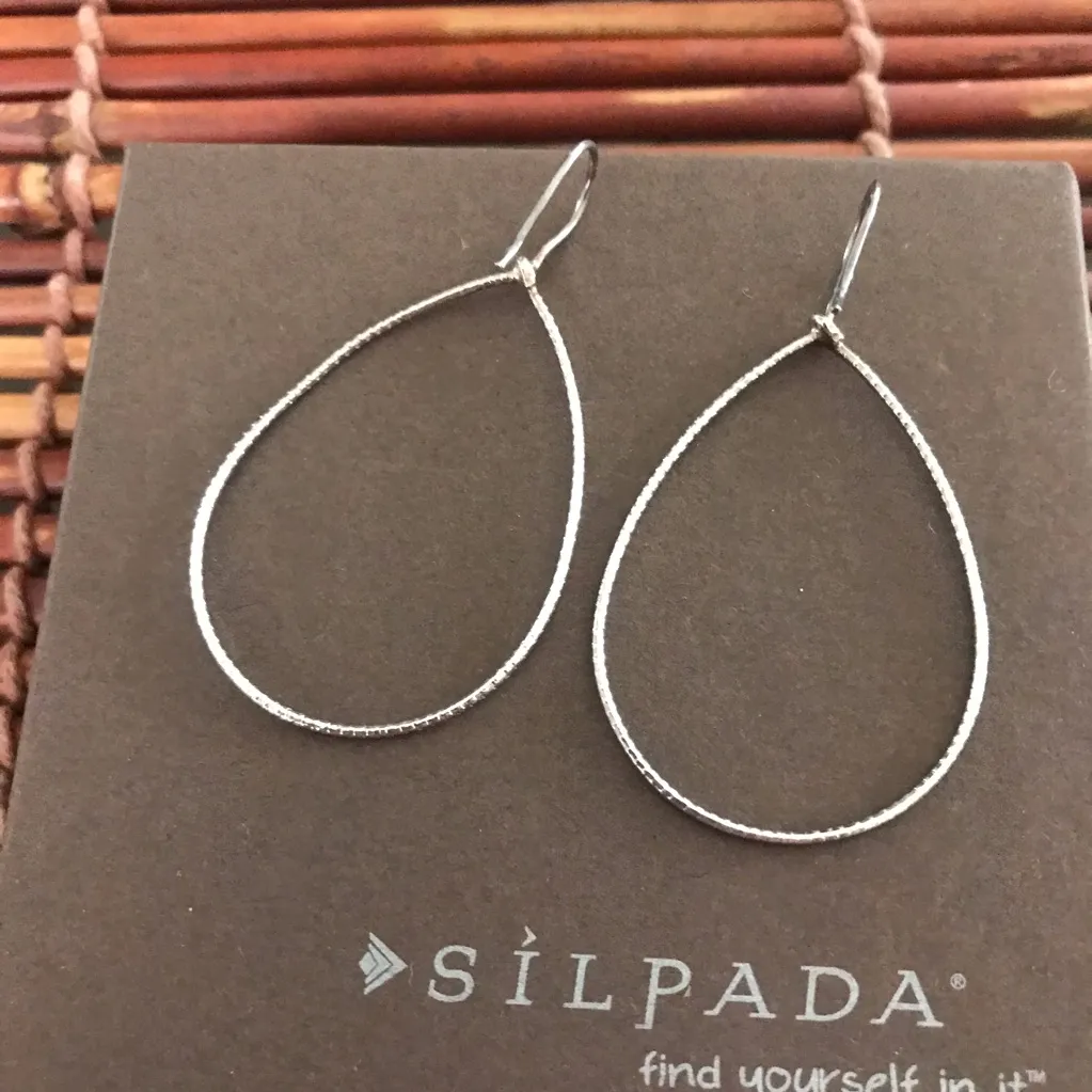 Silpada Sterling Silver Slim Hoop style earrings - Image 3