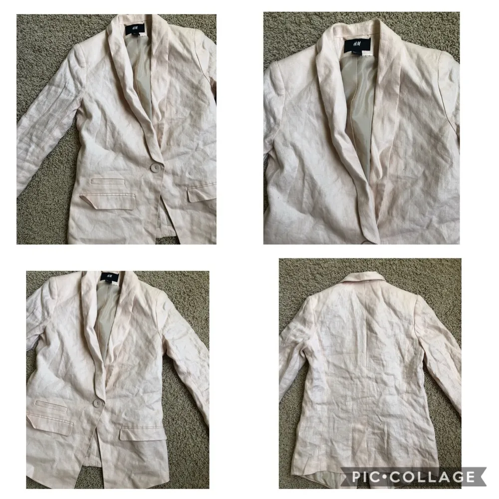 H&M Pale pink linen blazer Sz 6 - Image 10